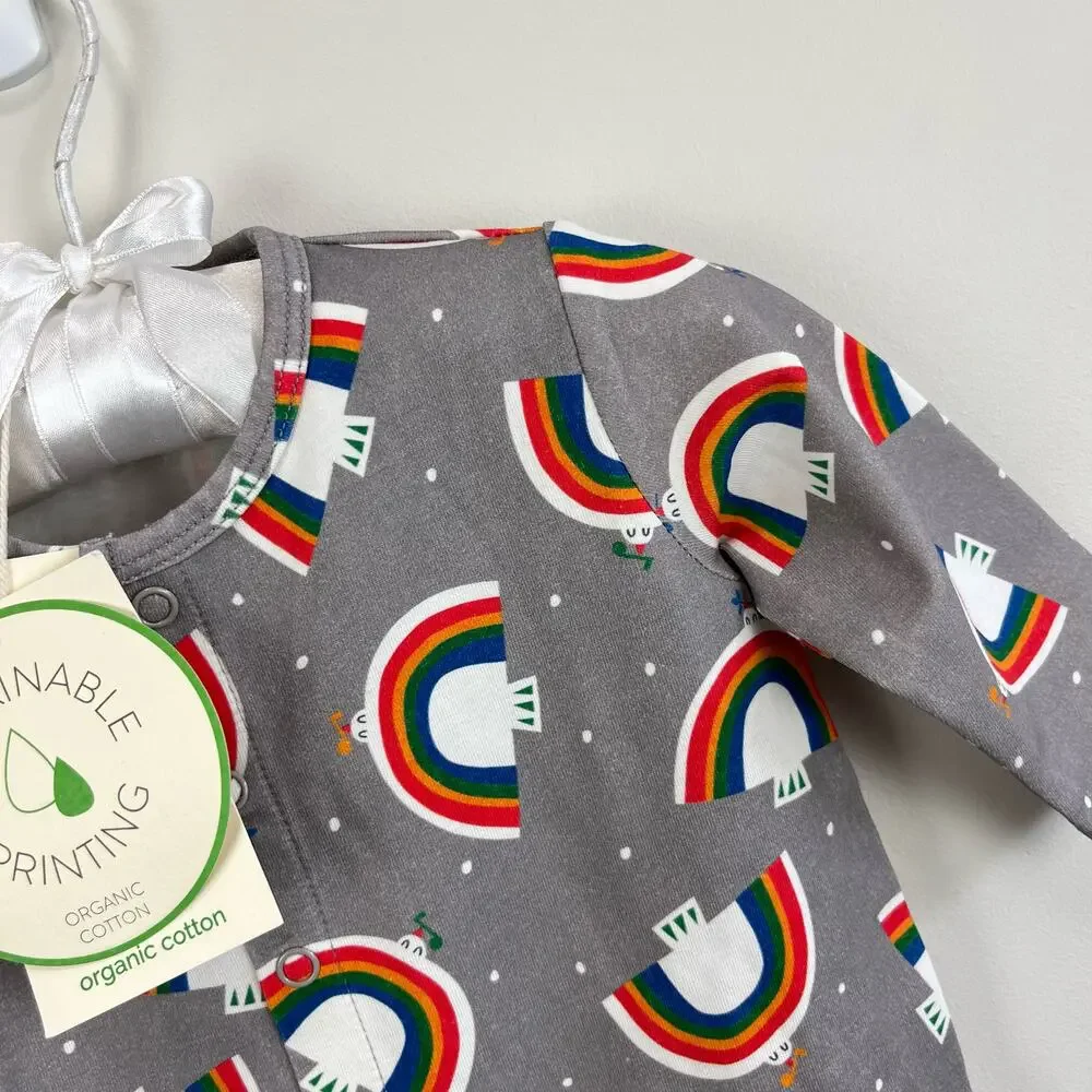 The Bonnie Mob Baby Dreamer Sleepsuit Gray Dove 0-3 Months NWT